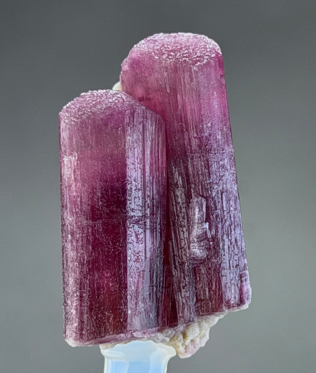 Rubellite Tourmaline – Two Intergrown Deep Pink Red Crystals – 40 mm – Collector Mineral Specimen